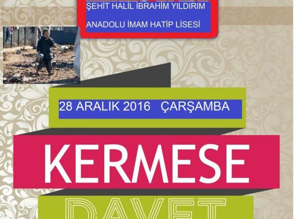 Halepte Yaşanan Katliama Karşı Öğrencilerimiz Tarafından Düzenlenen Yardım Kermesimize davetlisiniz